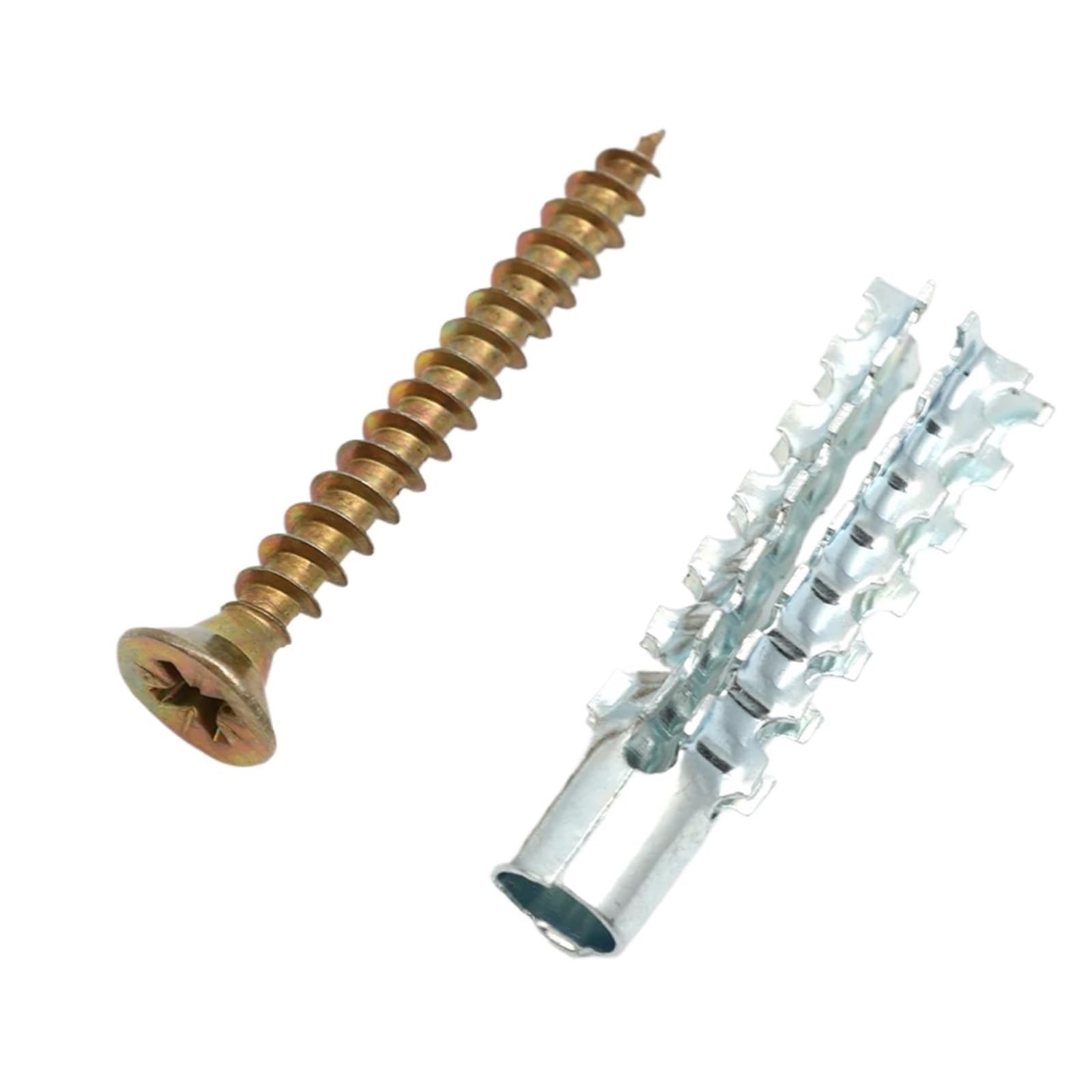 AYUWQZX Self Drilling Drywall Anchors with Screws Kit, Self Drilling Expansion Anchor Screws 200 Sets Carbon Steel 3cm Tube 3.5cm Screw