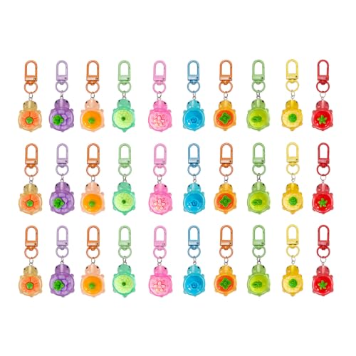 CETUSCORE 30 Pcs Mini Turtles Keychain, Colorful Sea Animal Keychains Bulk