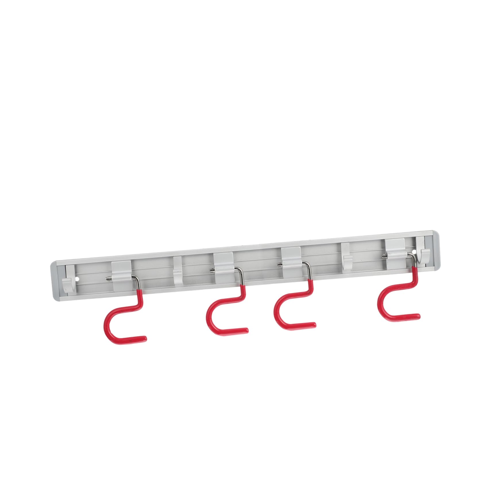 Cabilock Porta Scope in Lega di Alluminio Argento, Supporto Antiscivolo Salvaspazio 4 Ganci, per Garage e Casa