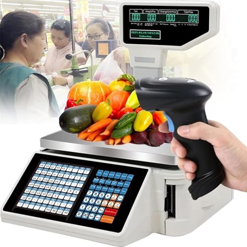 Báscula Comercial Digital con Impresora y Doble Display miniatura 1