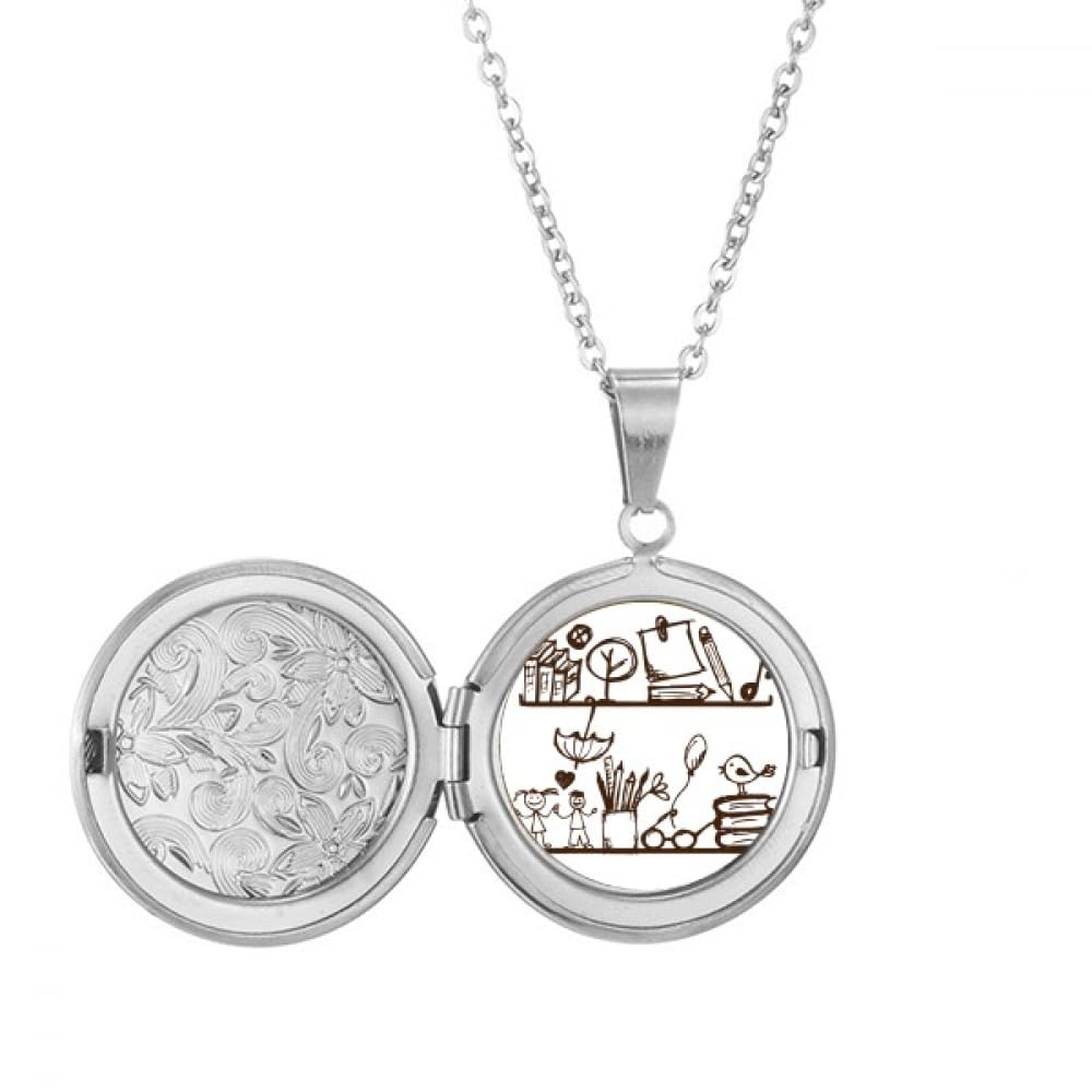 Illustration mignonne sur collier avec médaillon enfant pour la vie - 5