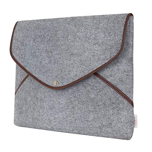 Image of OON 13 Inch Felt Laptop Sleeve Clingy Grey Outer Size 14.4 inch x 10.2 inch Easy to fit 13 inch Laptop Sleeve
