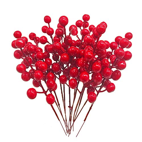 image for Haawooky Red Berry Stems,24 Pack 7.9 Inch Artificial Christmas Berries
