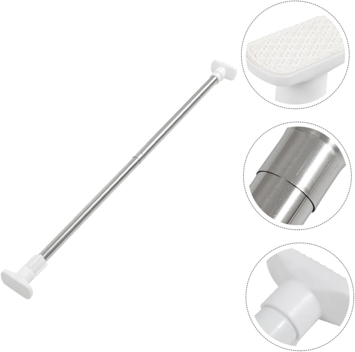 Telescopic Tension Rod Adjustable No-drill Shower Curtain and Clothes Rail Standard Diameter for Bathroom Living and Bedroom Use