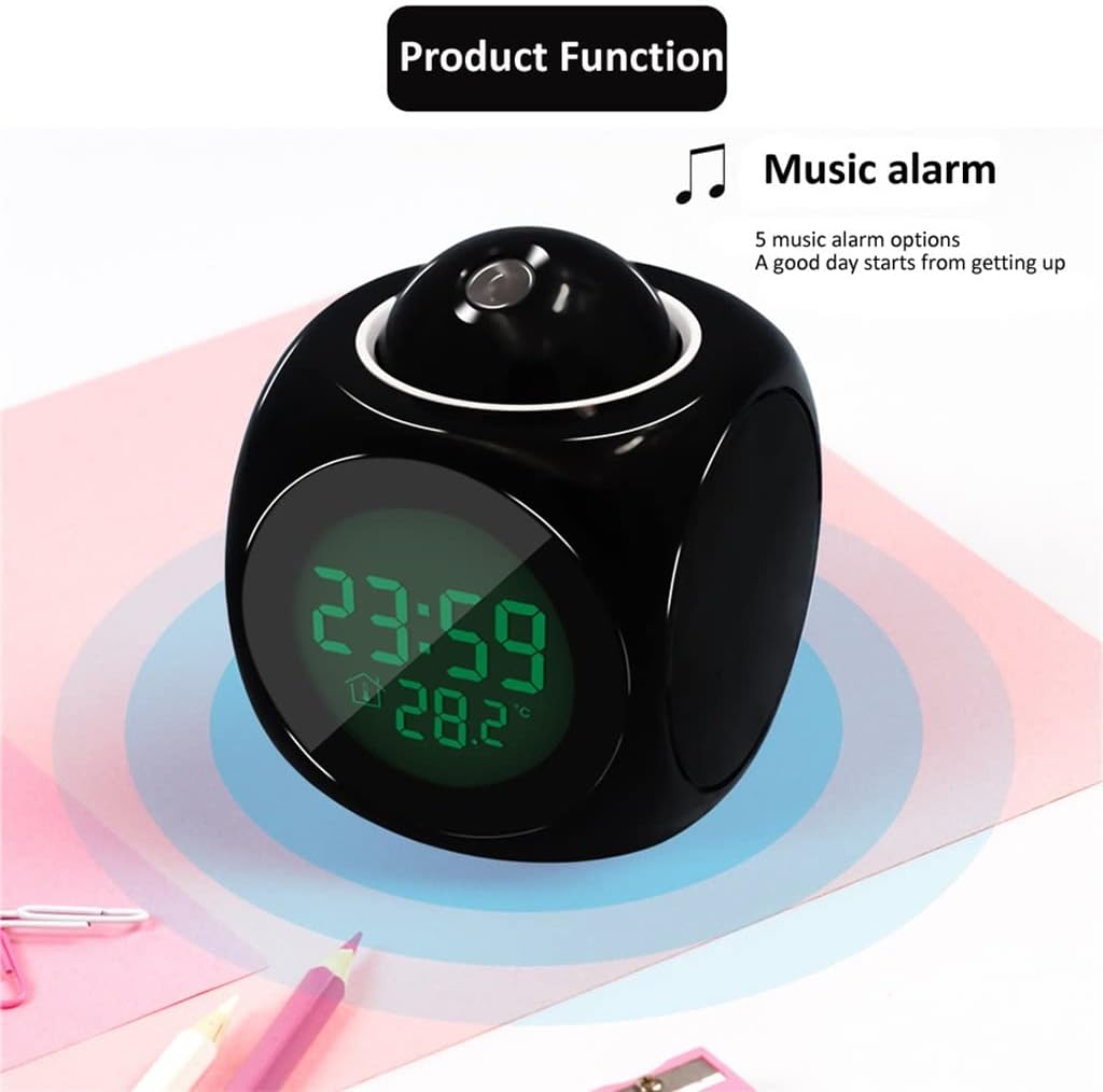 Creative Projection Digital Weather Acoustic Alarm Clock Display Backlight LED Projector Home Clock Timer