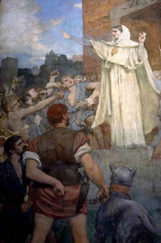 Toile Sainte Geneviève Puvis De Chavannes pour un salon apaisant et vintage