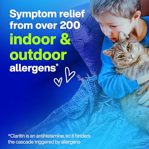 Image of Claritin Children's Allergy Medicine, 24-Hour Non-Drowsy Loratadine 5mg Chewable Tablet, Antihistamine for Kids Ages 2 Years and Older, Grape & Bubble Gum Flavors, Dye-Free, 40 Tablets