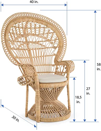 Rattan Peacock Chair, Gold, 58*40*30 #TOP2