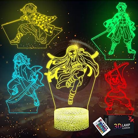 5 in 1 Japanese Anime 3D Night Light Cover