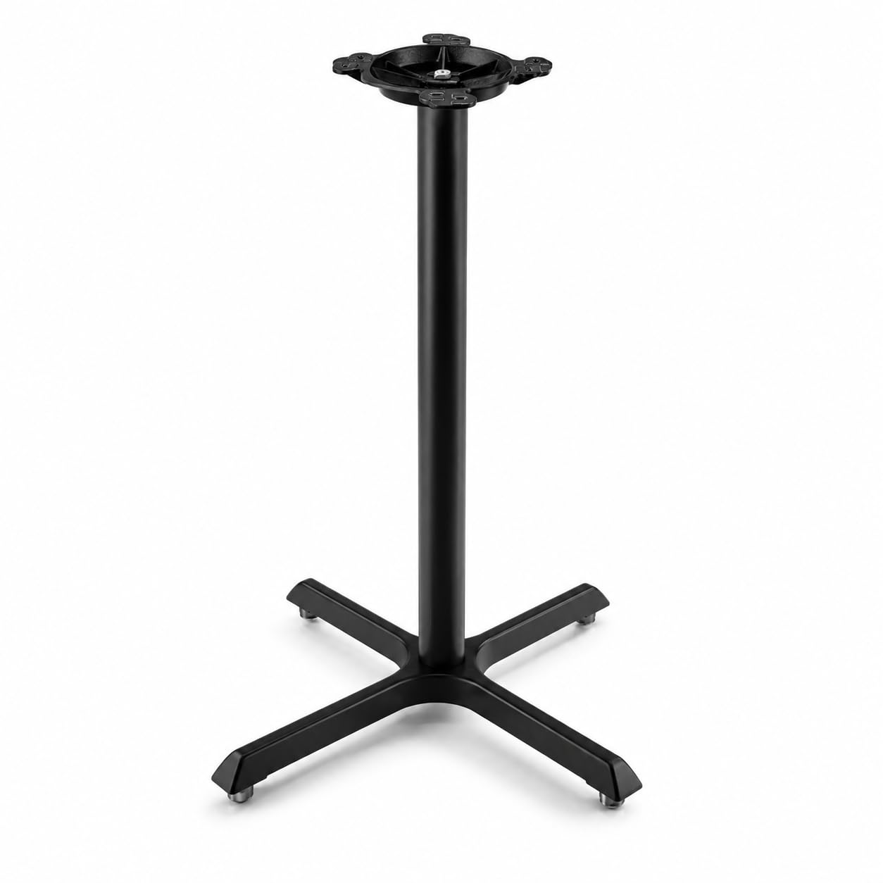 30" x 30" Black Bar Height Column Table Base by Glownary – 30 X 30 Inches, Beech, Brown, Model 349c30s3blf