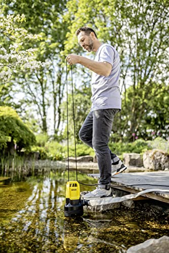 Kärcher SP 9.500 Dirt Submersible Pump, Flow Rate: 9,500 l/h, Depth of Immersion: max. 7m, for Dirty Water with Particles up to 20mm in Diameter, Residual Water Height: 25mm, Pressure: 0.6 bar