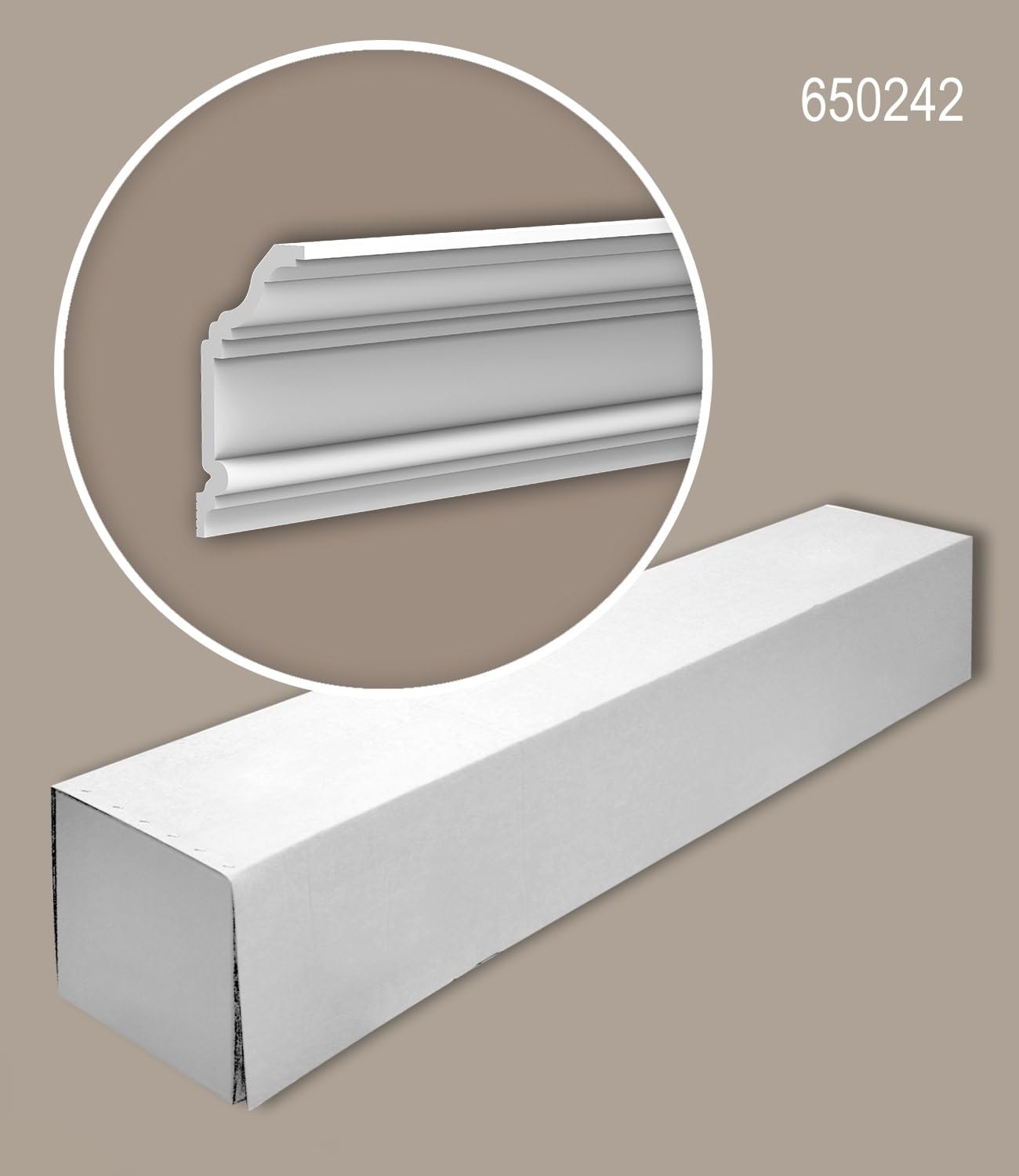 Profhome Cornisas 650242-box 200 cm x 10 cm x 20 cm Poliestireno extruido (XPS) pretratado 4 molduras / 8 m