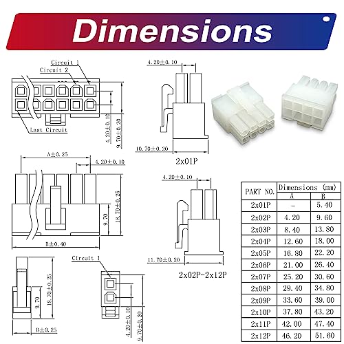Kit de conectores macho y hembra Molex 5557 4.2mm con cables precrimpados miniatura 6