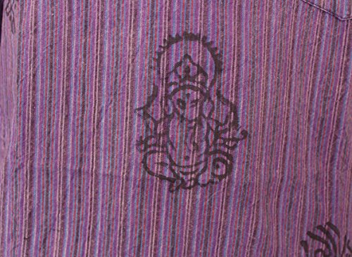 Shopoholic Fashion Men's Hippie Stonewashed Stripe Long Sleeve Cotton Summer Grandad Shirt4