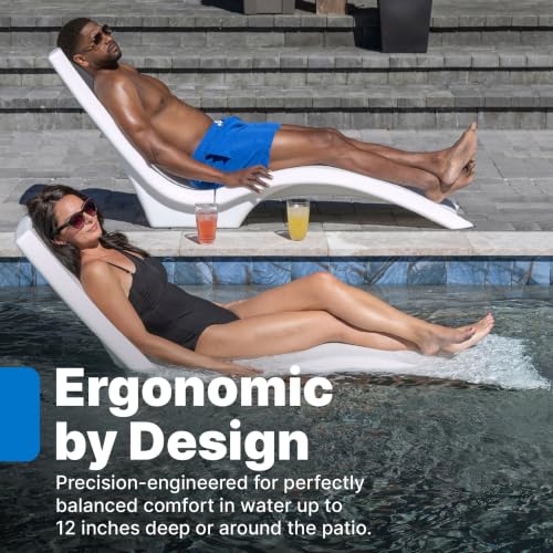 Image of Step2 Vero Pool Lounger 2-Pack, Weighted in-Pool Lounge Chairs for Tanning Ledge and Baja Shelf, White