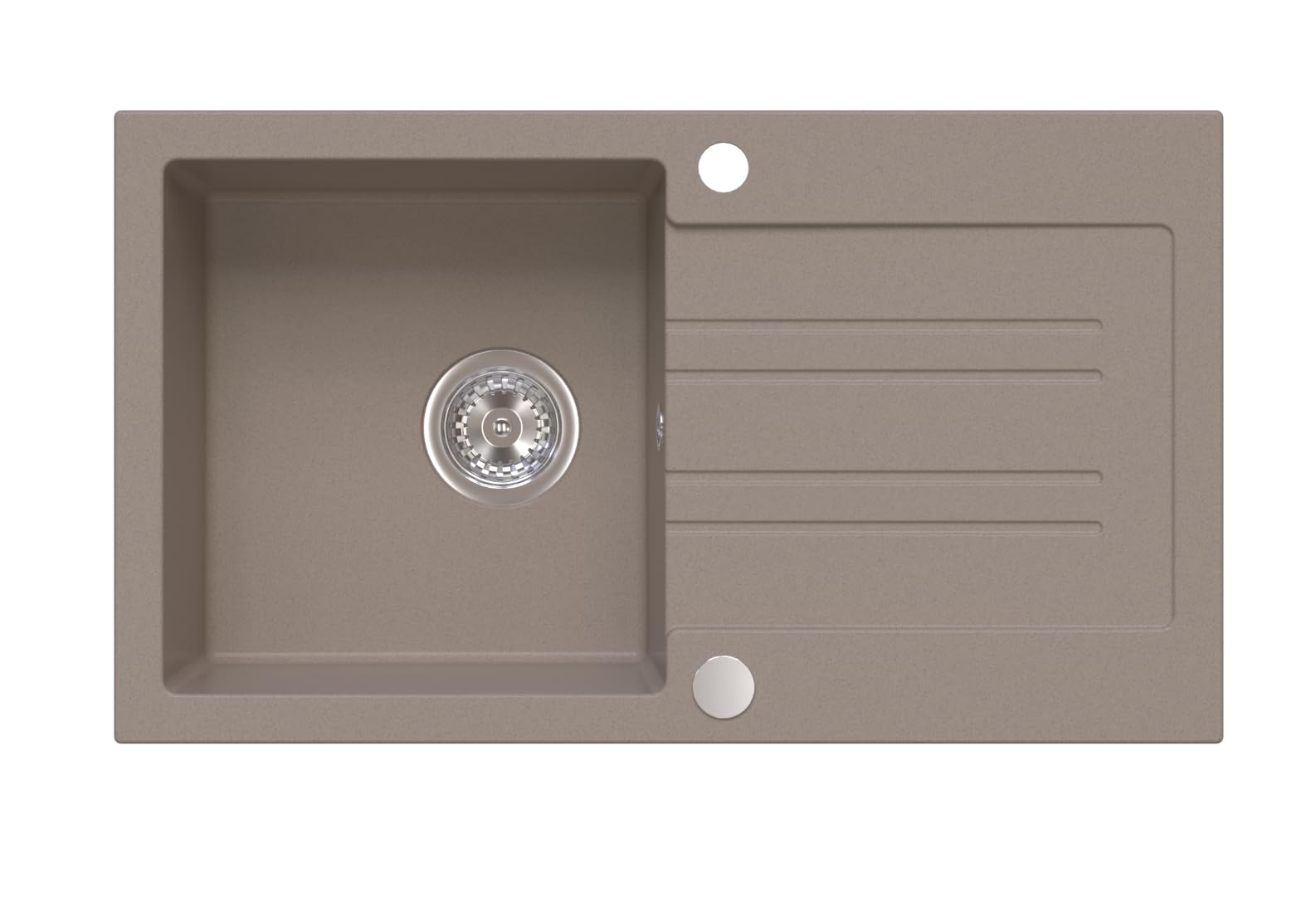 Lavello PIXEL Vasca Singola Lavello In Granito 77x44x18,5cm Beige, Lavello Da Cucina Di Alta Qualità Con Sifone, Scolapiatti, Facile Da Pulire, Resistente Ai Graffi, Design Moderno