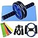 HUYHUY Huyhuyhome Gym Fitness Set Abdominal Roller Wheel 8 Shape Resistance Band Resistance Loop Band Jump Rope Pack Kit