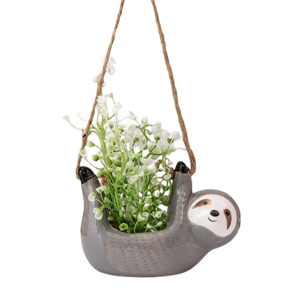 Pot de fleurs paresseux à suspendre pour décorer un salon bohème ou un balcon cocooning