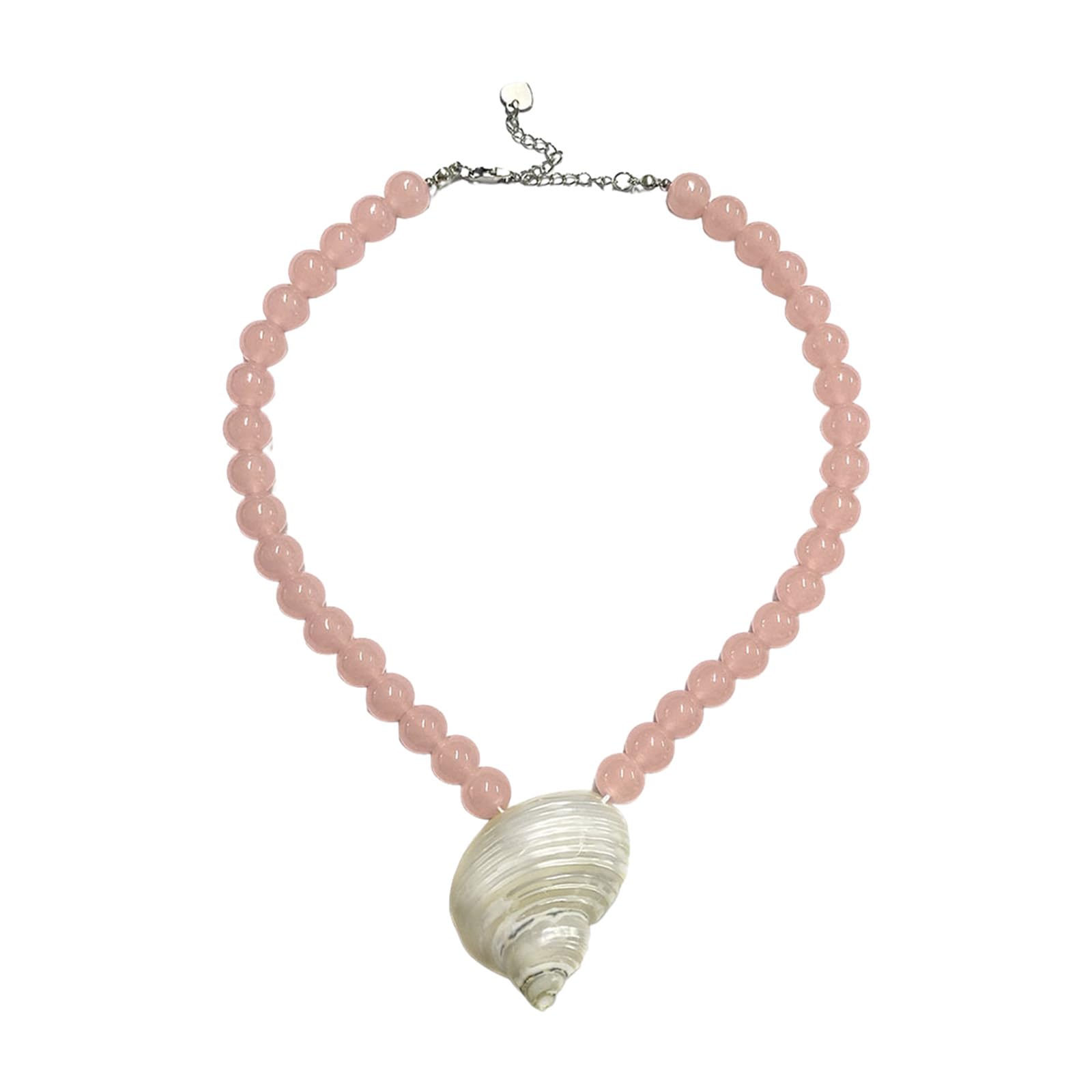 Maxtonser Elegant Natural Conch Shell Necklace Pearls Accent Dainty Earrings Jewelry Necklace Accessories For Her
