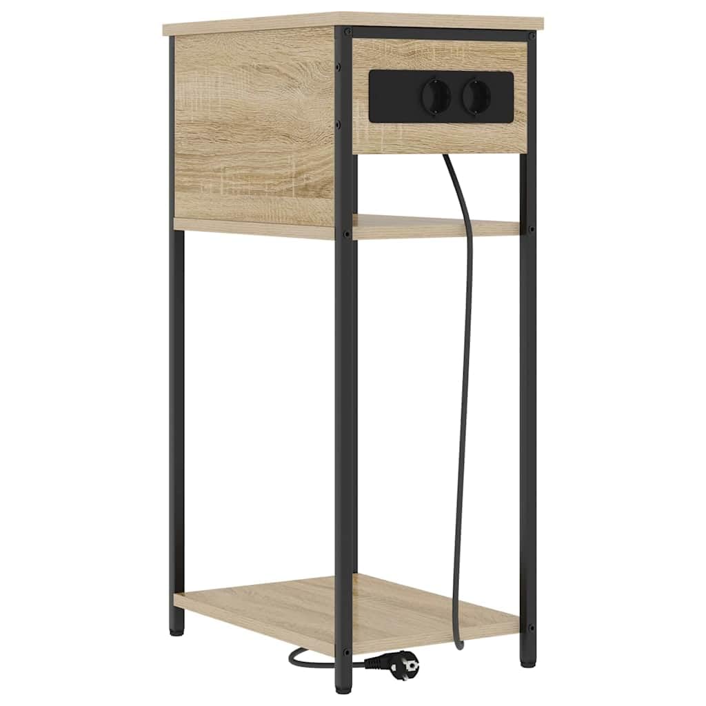 Table de chevet connectée bois d'ingénierie pour recharger vos appareils