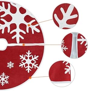 MACTING Christmas Red Tree Skirt 30Inch Small Burlap Tree Mat with White Snowflakes Buffalo Plaid Merry Christmas Printed for Farmhouse Holiday Party Home Indoor Xmas Tree Decorations MACTING Christmas Red Tree Skirt 30Inch Small Burlap Tree Mat with White Snowflakes Buffalo Plaid Merry Christmas Printed for Farmhouse Holiday Party Home Indoor Xmas Tree Decorations