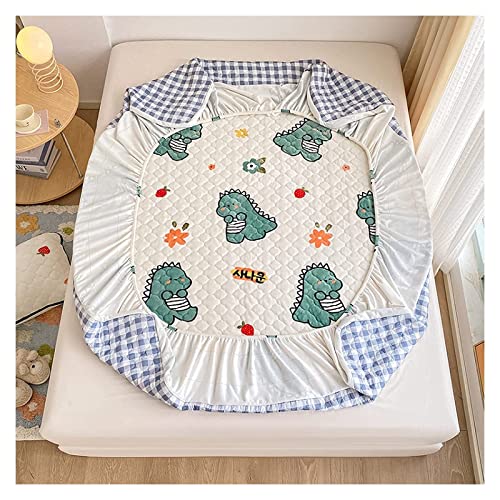 Breathable Fitted Bed Sheets Bedspread Cotton Bedspread Comfortable Sleep Blanket Quilted Mattress Protector Milk Velvet Bedsheet 22.3.5 (Color : Bt-13, Size : 150X200+25Cm 3Pcs) #TOP3