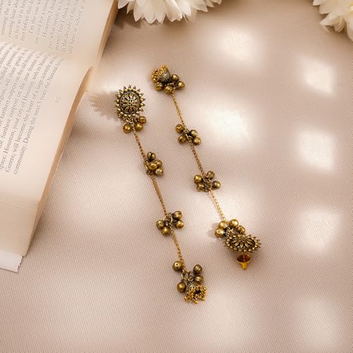 Image of Rubans Oxidised Dangle Earrings Boho Stylish Trendy Jewellery Gift for Women & Girls