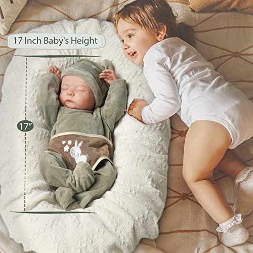 Jizhi Lifelike Reborn Baby Dolls Boy - 17-Inch Baby Soft Body Realistic-Newborn Baby Dolls Full Body Vinyl Anatomically Correct Real Life Baby Dolls With Toy Accessories For Kids Age 3 4 5 6 7 + #TOP4