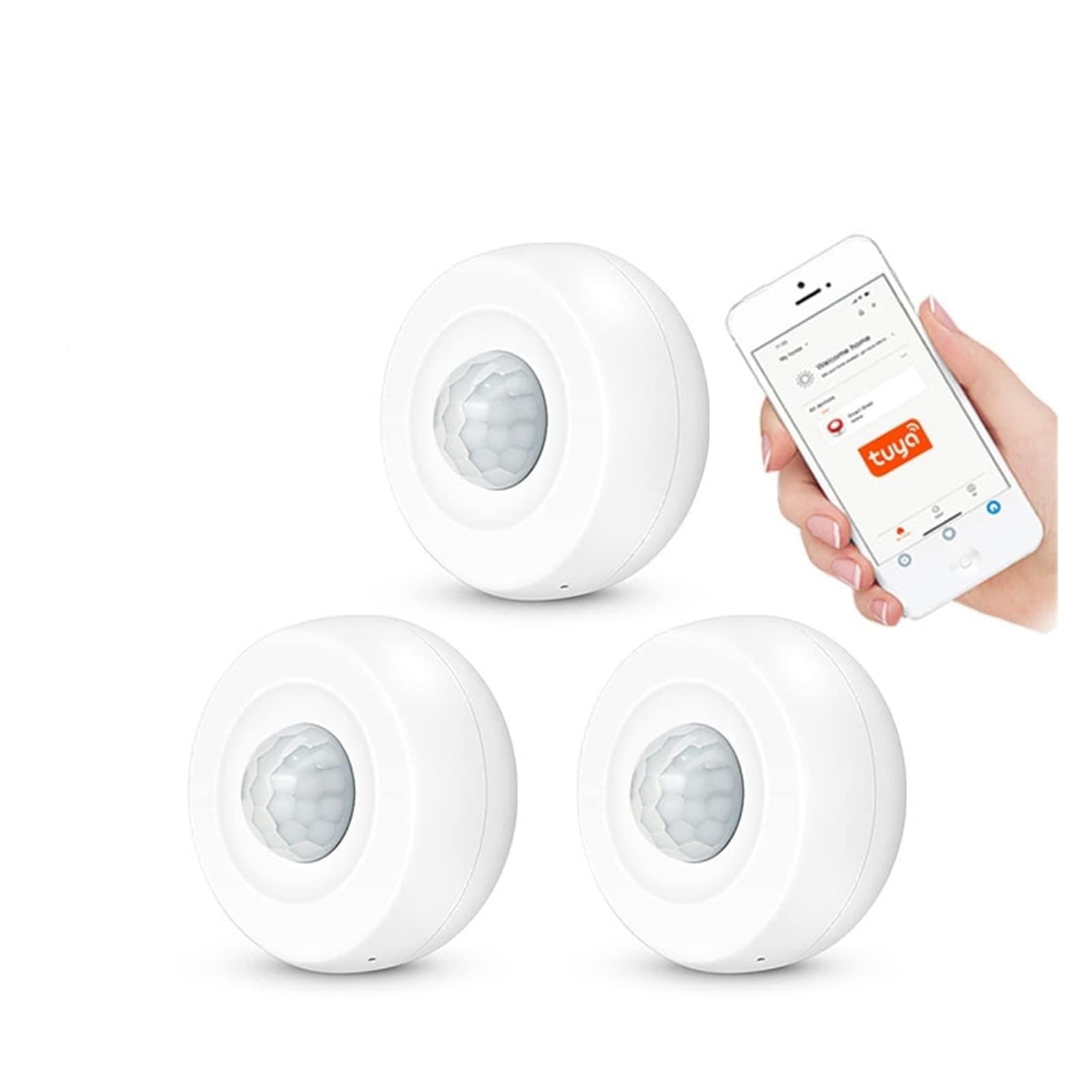 Tuya WiFi Sensor de Movimiento Detector de Infrarrojos de Techo Pir Sistema de Alarma antirrobo del Movimiento del Movimiento del Cuerpo Humano(B 15000MAH)