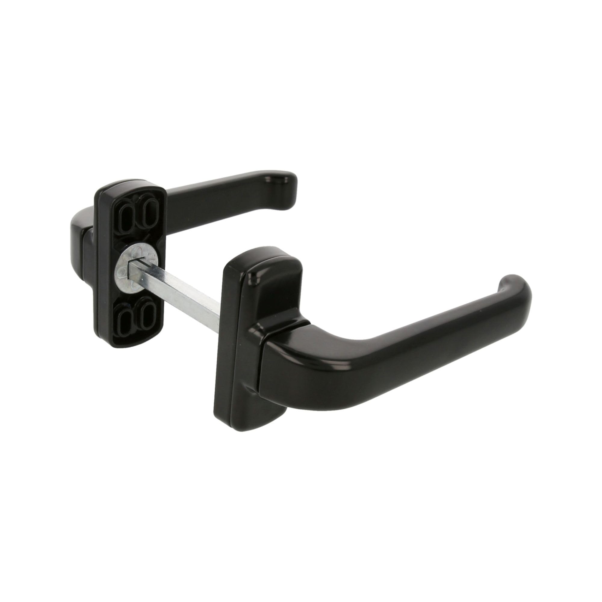 Amig - Set of 2 Door Handle with Rose | Epsilon Model | 132 x 70 mm | 8 mm Square | Elegant and Simple Design | Ergonomic Grip Handle | Black Aluminium