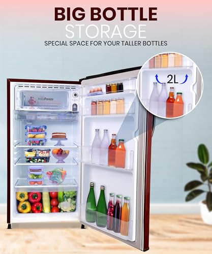 Image of Lloyd 165 L Direct Cool Single Door 2 Star Refrigerator with Big Bottle Storage Low Noise Stabilizer Free Operation (Royal Red)