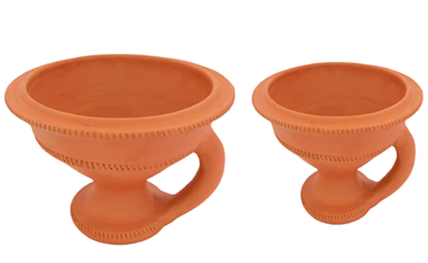 Keshika Desi Handmade Natural Clay Dhoop Loban Dani/Dhuni Burner Holder/Pot Stand for Puja/Hawan/Dhuni [Shop/Office/Room/Temple] [Medium Size 100% Pure Mitti] Dhoop Dan with Handle (2) (B0CH9Y3RMB) Amazon Price History, Amazon Price Tracker