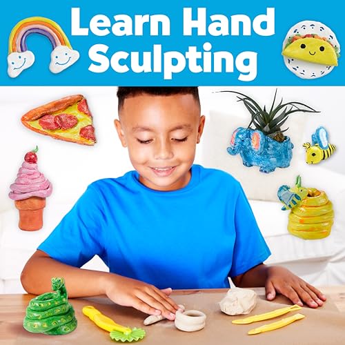 Faber-Castell Pottery Studio: Create Your Own Pottery Designs with Kid-Friendly Pottery Wheel, Air-Dry Clay, Paints, Sculpting Tools & Step-by-Step Instructions for Kids (Ages 8+) by Faber-Castell - Image 7
