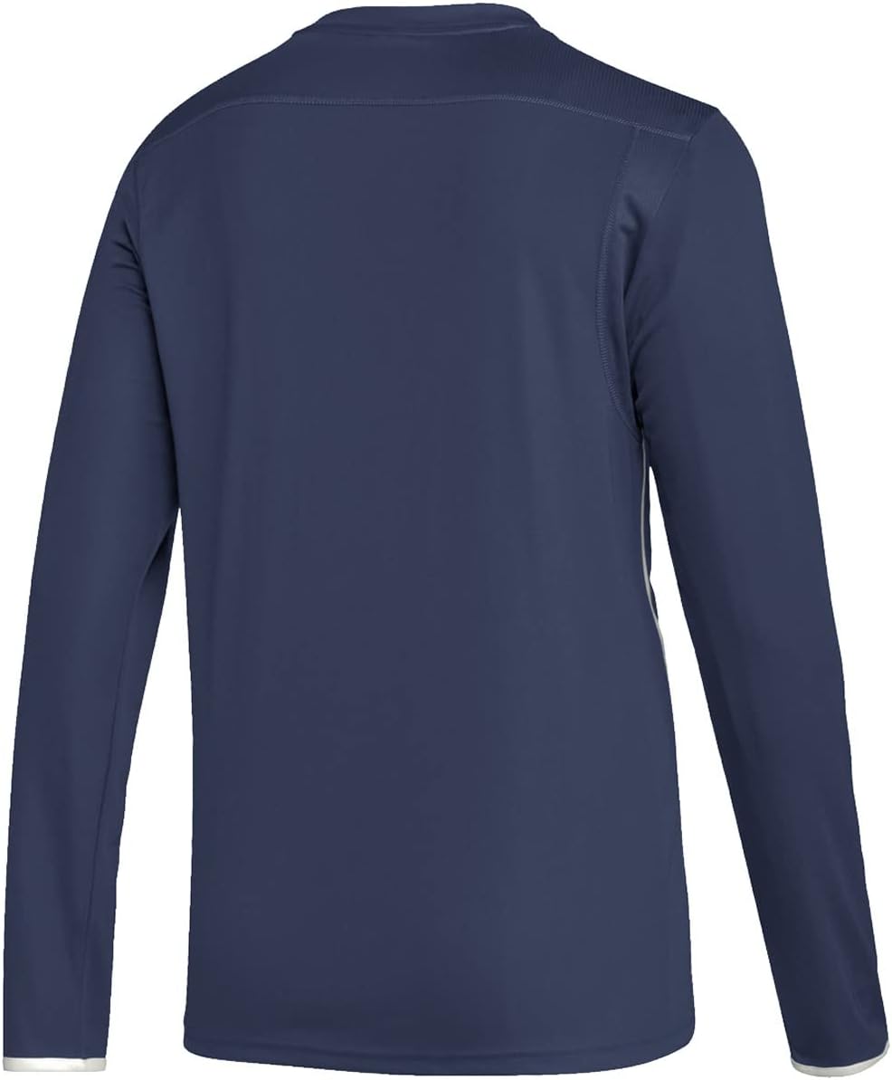 adidas Womens Team Issue Crew Neck Long Sleeve Athletic Casual Tops Casual - Purple
