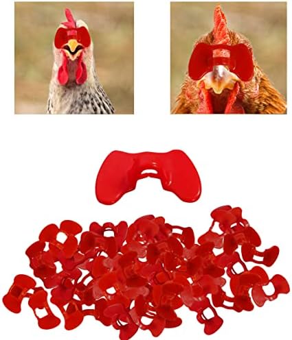 Weilan 50 Pieces Pinless Peepers for Chicken Poultry Blinders Anti Pecking
