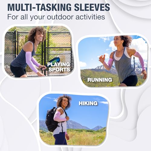 Image of SportsTrail Cooling Arm Sleeves for Men & Women - Breathable, UV Sun Protection, Sports Arm Sleeves for Women, Men & Youth