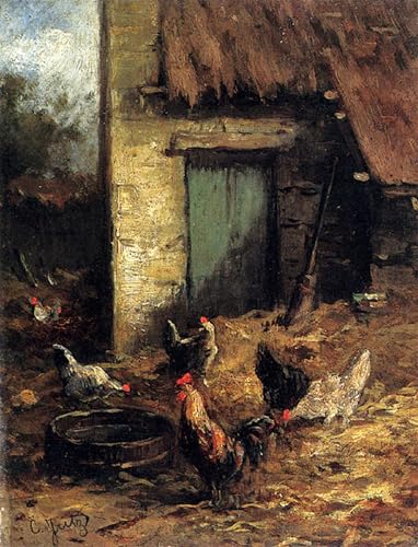 Cuadro al óleo de aves de corral Carl Jutz SERENDIPITP lienzo decorativo de 60x90cm