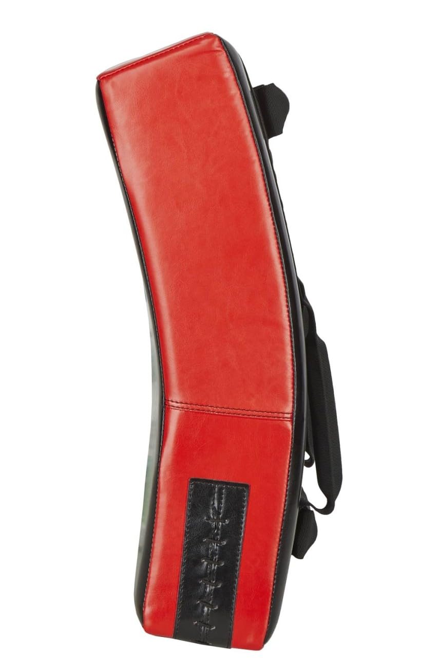 Schlagpolster Strike Gekrümmt - Mit 4 Griffen - 60 x 35 x 15 cm - Kunstleder rot-schwarz - Robuste leichte Pratze