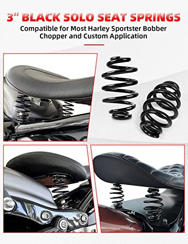 Image of Amazicha Black Solo Seat Springs 3 inch Fit for Harley Davidson Chopper Bobber Softail Sportster