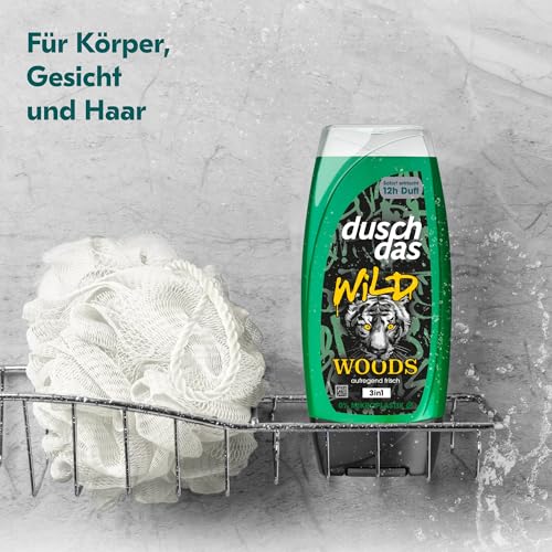 Duschdas 3-in-1 Duschgel & Shampoo Wild Woods Duschbad mit 12h Duft sorgt für einen erfrischenden Start in den Tag 6x 225 ml