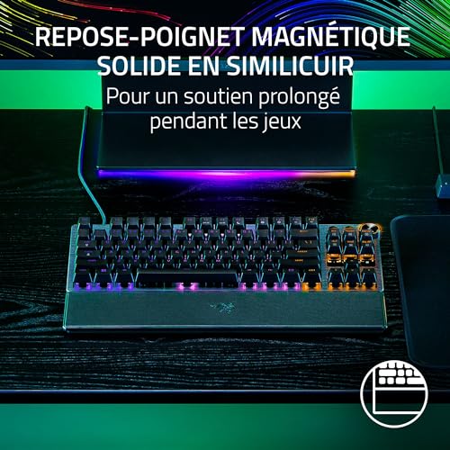 Razer Huntsman V3 Pro TKL (Switches Analog) - Clavier Gamer Tenkeyless (Switches Optiques Analogiques réglables de 0,1 à 4,0mm, Déclenchement Rapide, Touches en PBT Doubleshot) Clavier AZERTY| Noir