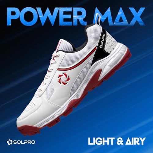 Image of SOLPRO Power Max Cricket Shoes | Cross Terrain Traction | Smooth Pivot Zone Movement | Lightweight Cushion Midsole | Breathable Airflow Upper