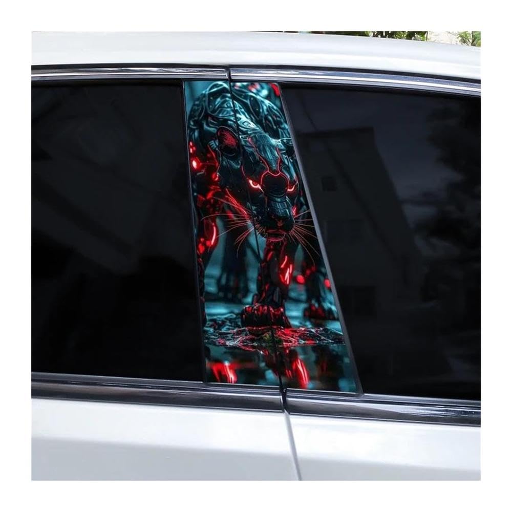 Decorative Items 2pcs Animal Pattern Car B-Pillar Scratch Resistant Decoration Decals(Type A)