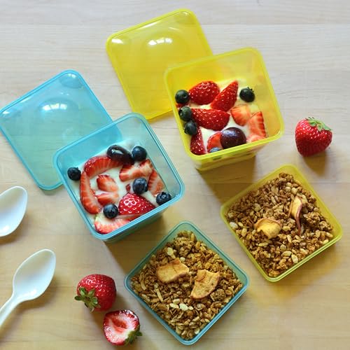 Youngever 7 Sets Plastic Parfait Cups, Reusable Dessert Cups with Lids and Inserts, Spill and Leak Proof (Small 4 Ounce) by Youngever - Image 4