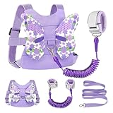 Coleira Infantil Mochila Guia De Segurança Anti Perda Cinta，Mochila de tração (roxo)