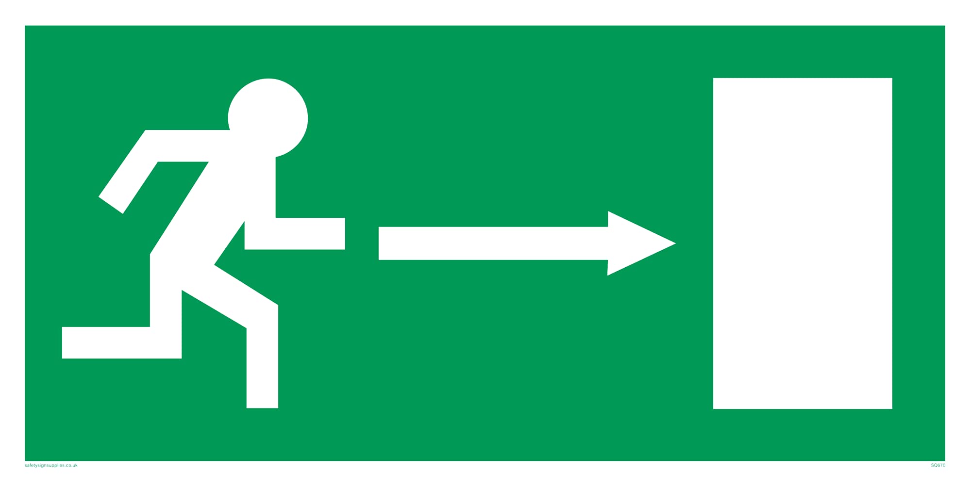 Pack of five - Arrow Right & Running Man Symbol Only Sign - 300x150mm - L32