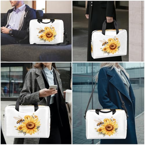 Bolso para portátil Watercolor Bee Sunflower 16 pulg miniatura 7