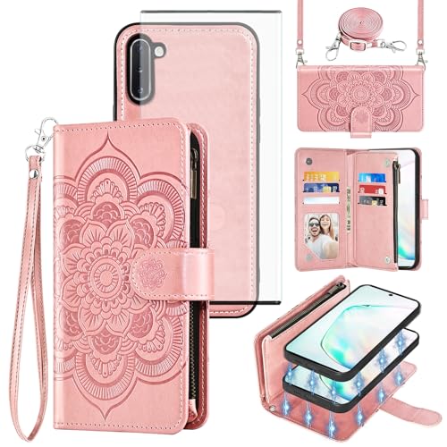 Coque Samsung Note 10 5G Asuwish en similicuir haut de gamme avec sangle