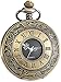 Produktbild Vintage Römische Ziffern Skala Quarz Taschenuhr mit Kette (Bronze)