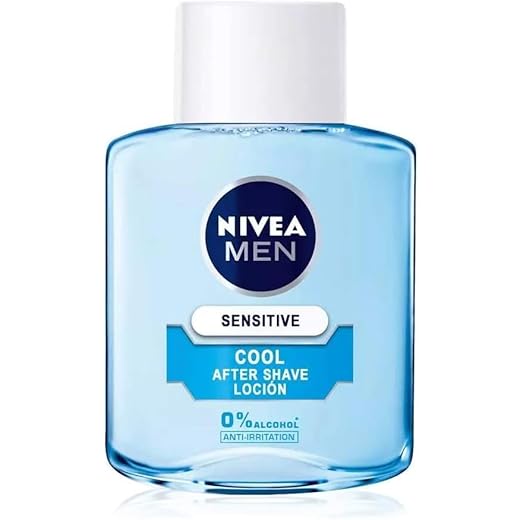 NIVEA MEN Sensitive Cool Loción After Shave (1 x 100 ml), con 0% alcohol para calmar la irritación, loción calmante para el cuidado de la piel sensible